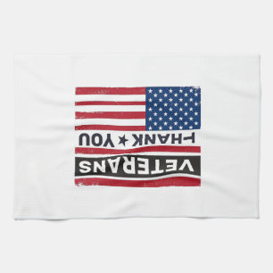Dank U Veteranen Bedrukte Vlag Vector Design_1 Theedoek