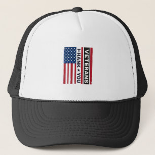 Dank U Veteranen Bedrukte Vlag Vector Design_1 Trucker Pet