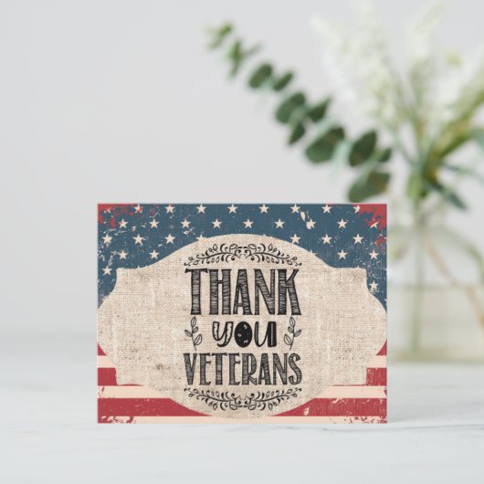 Dank U Veteranen Briefkaart (Staand voorkant)