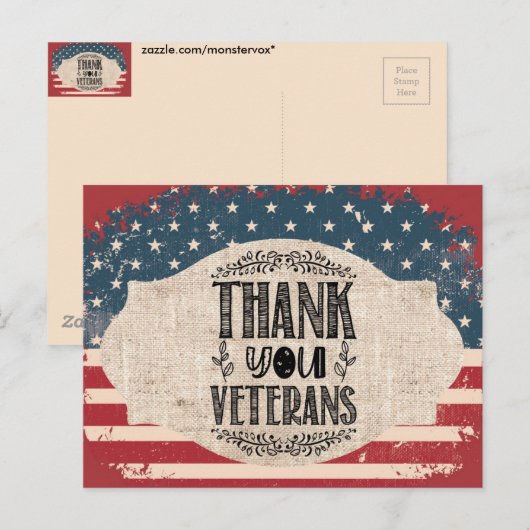 Dank U Veteranen Briefkaart (Voorkant / Achterkant)