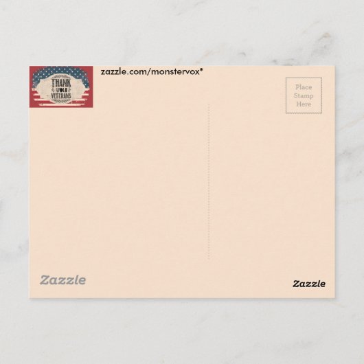 Dank U Veteranen Briefkaart (Achterkant)