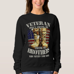 Dank u veteranen Brothers Combat Boots Dog Tags Trui