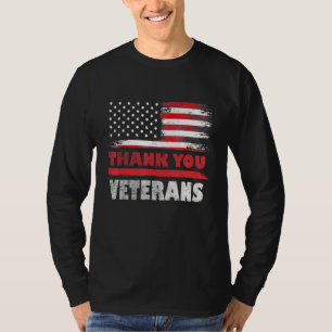 Dank U Veteranen Combatlaarzen Amerikaanse Vlag Ve T-shirt