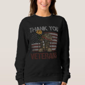 Dank U Veteranen Combatlaarzen Veteranen Dag Ameri Trui (Voorkant)