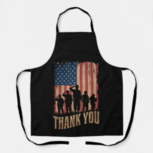 Dank U Veteranen Dag Amerikaanse Vlag Vintage Schort