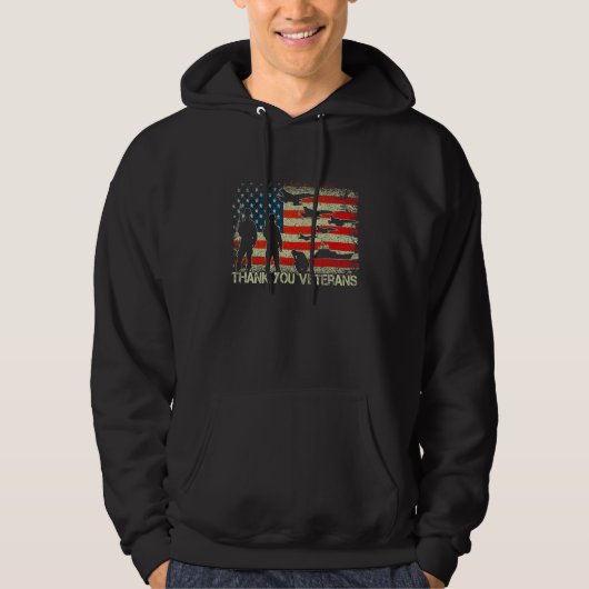 Dank u, veteranen, die Boots-papavervalmeter bestr Hoodie (Voorkant)