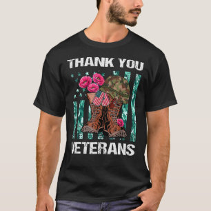 Dank u, veteranen, die Boots-papavervalmeter bestr T-shirt