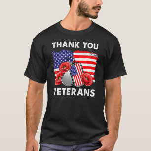 Dank u, veteranen, die Boots-papavervalmeter bestr T-shirt