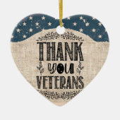 Dank U Veteranen Hart Ornament (Voorkant)