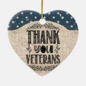 Dank U Veteranen Hart Ornament (Achterkant)