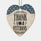 Dank U Veteranen Hart Ornament (Links)