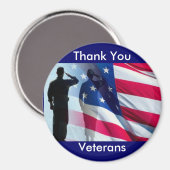Dank u veteranen militair eerbetoon magneet (Voorkant / Achterkant)