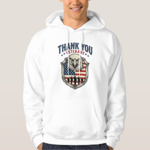 Dank U Veteranen Patriottisch Adelaar Schild Shirt