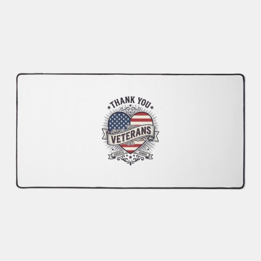 Dank U Veteranen Patriottisch Hart Vector Design_1 Bureaumat (Voorkant)
