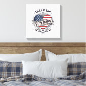 Dank U Veteranen Patriottisch Hart Vector Design_1 Canvas Afdruk (Insitu (Slaapkamer))