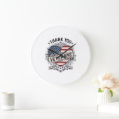 Dank U Veteranen Patriottisch Hart Vector Design_1 Grote Klok (Huis)
