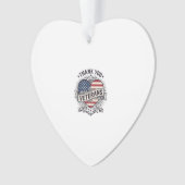Dank U Veteranen Patriottisch Hart Vector Design_1 Ornament (voorkant)