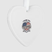 Dank U Veteranen Patriottisch Hart Vector Design_1 Ornament (voorkant)