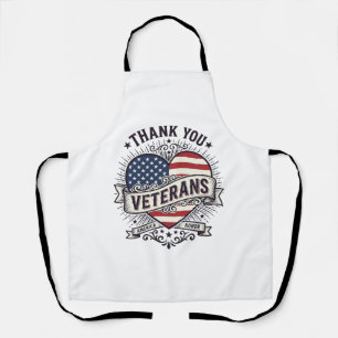 Dank U Veteranen Patriottisch Hart Vector Design_1 Schort