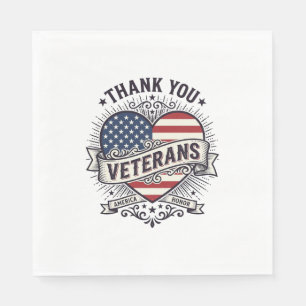 Dank U Veteranen Patriottisch Hart Vector Design_1 Servet
