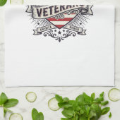 Dank U Veteranen Patriottisch Hart Vector Design_1 Theedoek (Gevouwen)