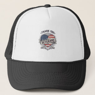 Dank U Veteranen Patriottisch Hart Vector Design_1 Trucker Pet