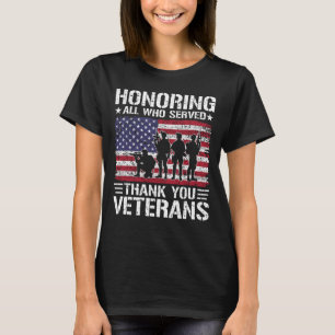 Dank U Veteranen Patriottisch Militair Dienst Cade T-shirt