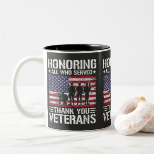 Dank U Veteranen Patriottisch Militaire Dienst Cad Tweekleurige Koffiemok