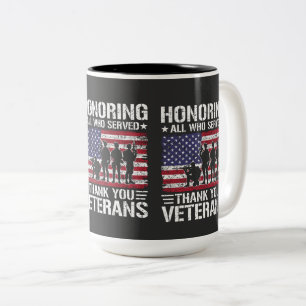 Dank U Veteranen Patriottisch Militaire Dienst Cad Tweekleurige Koffiemok
