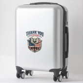 Dank U Veteranen Patriottische Adelaar Schild Shir Sticker (Koffer)