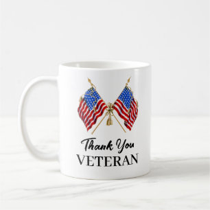 Dank U Veteranen Patriottische Amerikaanse Vlag  Koffiemok