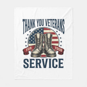 Dank U Veteranen Patriottische Laarzen Vintage Des Fleece Deken