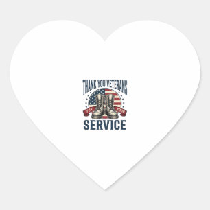 Dank U Veteranen Patriottische Laarzen Vintage Des Hart Sticker