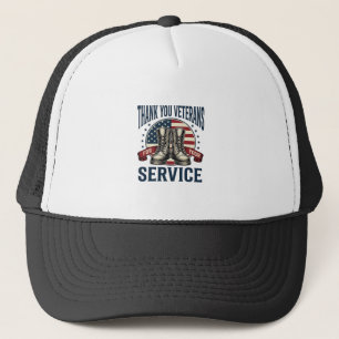 Dank U Veteranen Patriottische Laarzen Vintage Ont Trucker Pet
