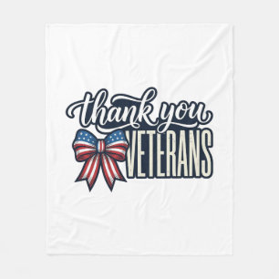 Dank U Veteranen Patriottische Lint Vintage T-shir Fleece Deken