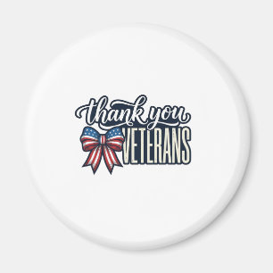 Dank U Veteranen Patriottische Lint Vintage T-shir Magneet