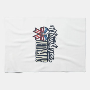 Dank U Veteranen Patriottische Lint Vintage T-shir Theedoek