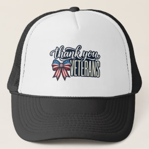 Dank U Veteranen Patriottische Lint Vintage T-shir Trucker Pet