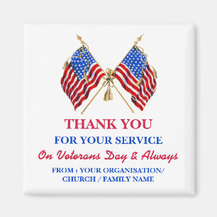 Dank U Veteranen Patriottische Vintage USA Vlag  Magneet