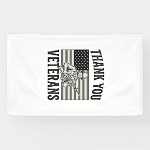 Dank U Veteranen Vintage Vlag Soldaat T-shirt Desi Spandoek
