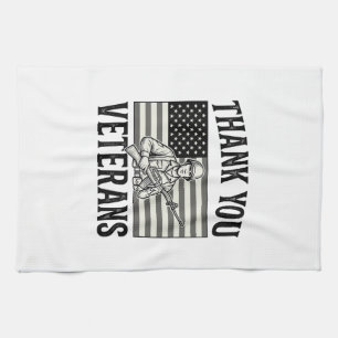 Dank U Veteranen Vintage Vlag Soldaat T-shirt Desi Theedoek