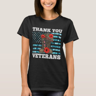 Dank u veteranen voor de dag van de patriottische  t-shirt