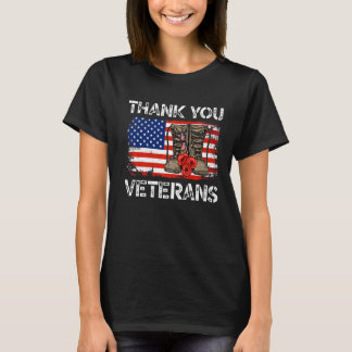 Dank u veteranen voor de dag van de patriottische  t-shirt