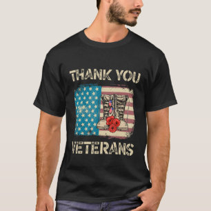 Dank u veteranen voor de dag van de patriottische  t-shirt