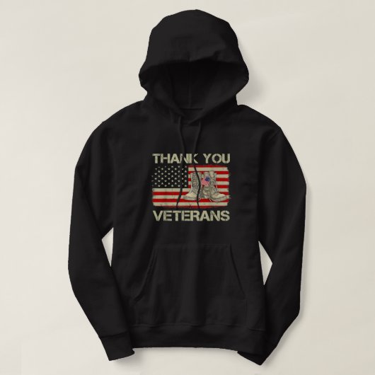 Dank u veteranen voor de strijd tegen boots Vetera Hoodie (Design voorkant)
