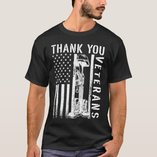 Dank u veteranen voor de strijd tegen boots vetera t-shirt (Voorkant)