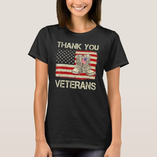 Dank u veteranen voor de strijd tegen boots Vetera T-shirt (Voorkant)