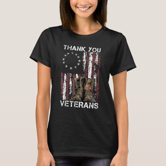 Dank u veteranen voor de strijd tegen boots Vetera T-shirt (Voorkant)