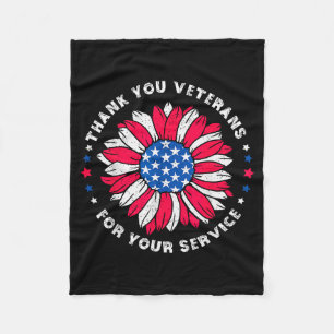 Dank U Veteranen Voor Uw Dienst Sunflower Vete Fleece Deken