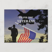 Dank u Veterans Amerikaanse Vlag Adelaar  Briefkaart (Voorkant)